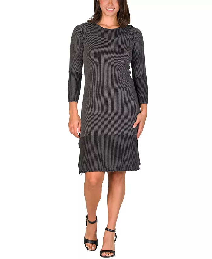 Женское платье-свитер с длинными рукавами и разрезом по низу из ребристого трикотажа 24seven Comfort Apparel, черный
Женское платье-свитер с длинными рукавами и разрезом по низу из ребристого трикотажа 24seven Comfort Apparel, черный