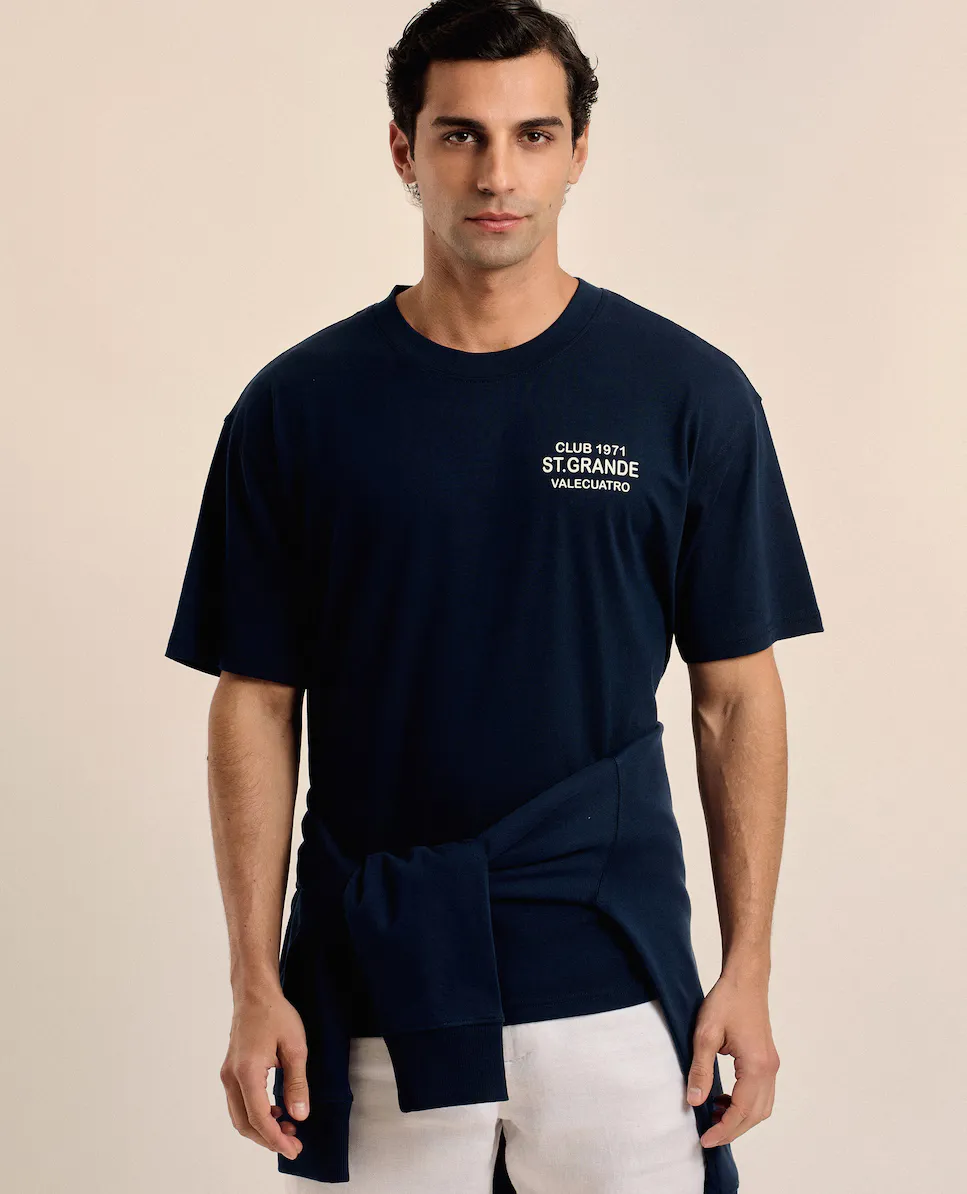 Мужская футболка с коротким рукавом и принтом Valecuatro, темно-синий
Мужская футболка с коротким рукавом и принтом Valecuatro, темно-синий