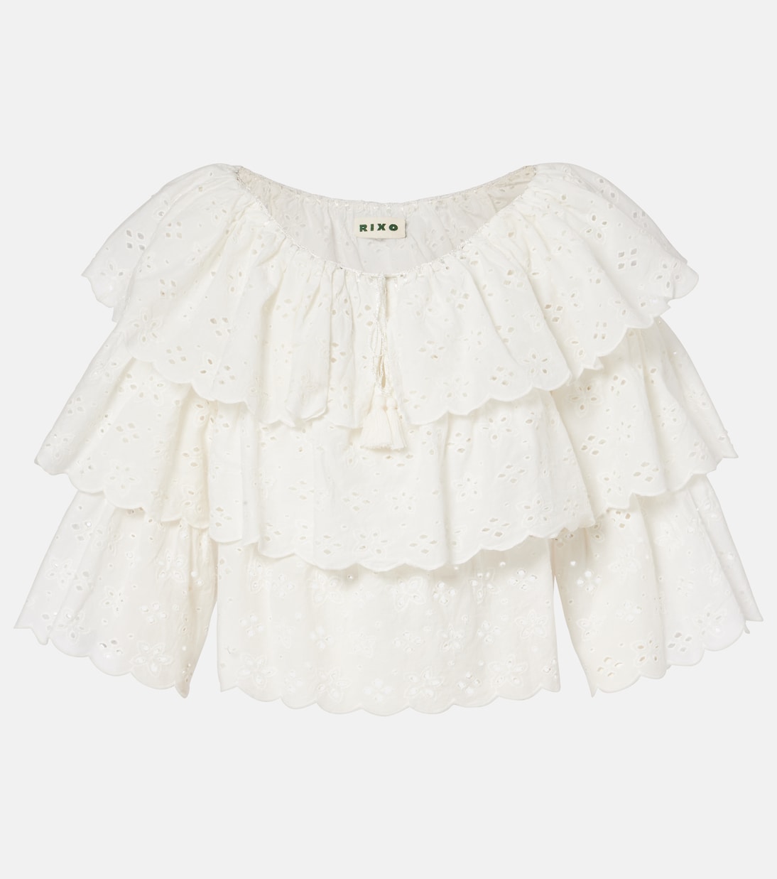Топ из хлопка с ярусами и вышивкой ришелье Rixo, слоновая кость
Топ из хлопка с ярусами и вышивкой ришелье Rixo, слоновая кость