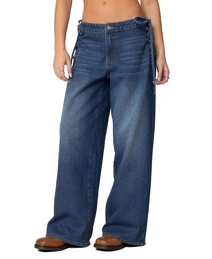 Катт Мешковатые Джинсы с Шнуровкой в Темной Промывке Edikted, синий
Катт Мешковатые Джинсы с Шнуровкой в Темной Промывке Edikted, синий