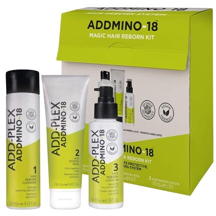 ADDMINO-18 Magic Hair Reborn Kit Набор шампуня, маски и несмываемого кондиционера Розничный набор Addmino 18
ADDMINO-18 Magic Hair Reborn Kit Набор шампуня, маски и несмываемого кондиционера Розничный набор Addmino 18