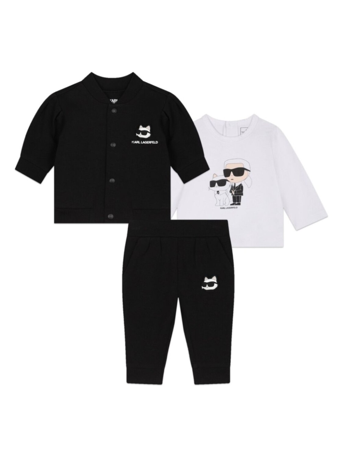 Karl Lagerfeld Kids спортивный костюм-тройка с логотипом, черный
Karl Lagerfeld Kids спортивный костюм-тройка с логотипом, черный