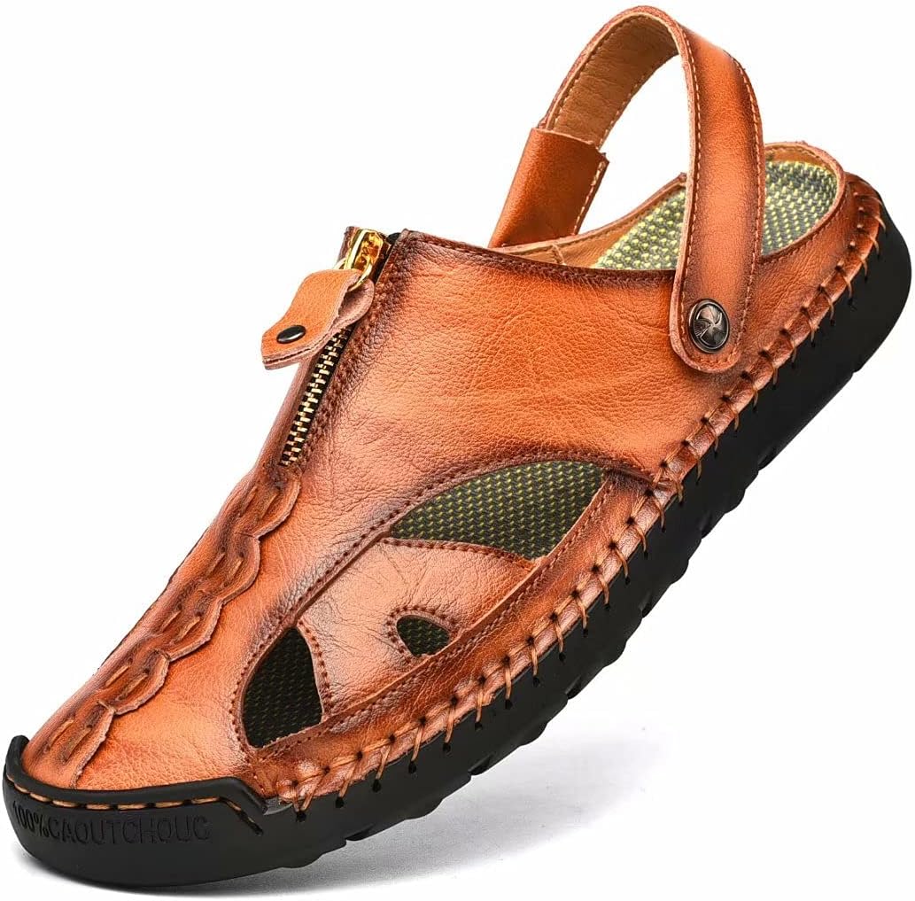 Мужские сандалии Shaire, кожаные, с закрытым носком, для пляжа и улицы, коричневый
Мужские сандалии Shaire, кожаные, с закрытым носком, для пляжа и улицы, коричневый