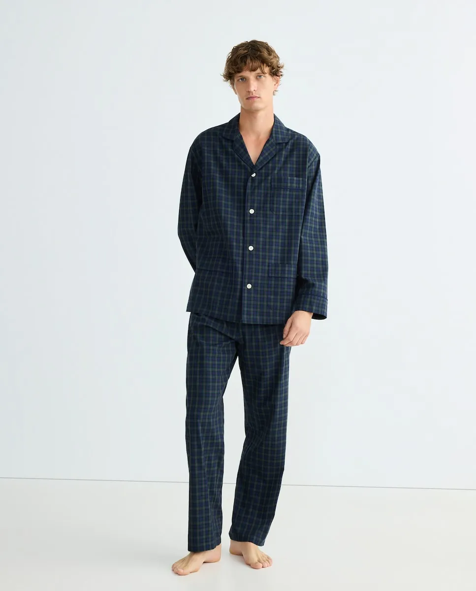 Мужская пижама из поплина в клетку Emidio Tucci, темно-синий
Мужская пижама из поплина в клетку Emidio Tucci, темно-синий