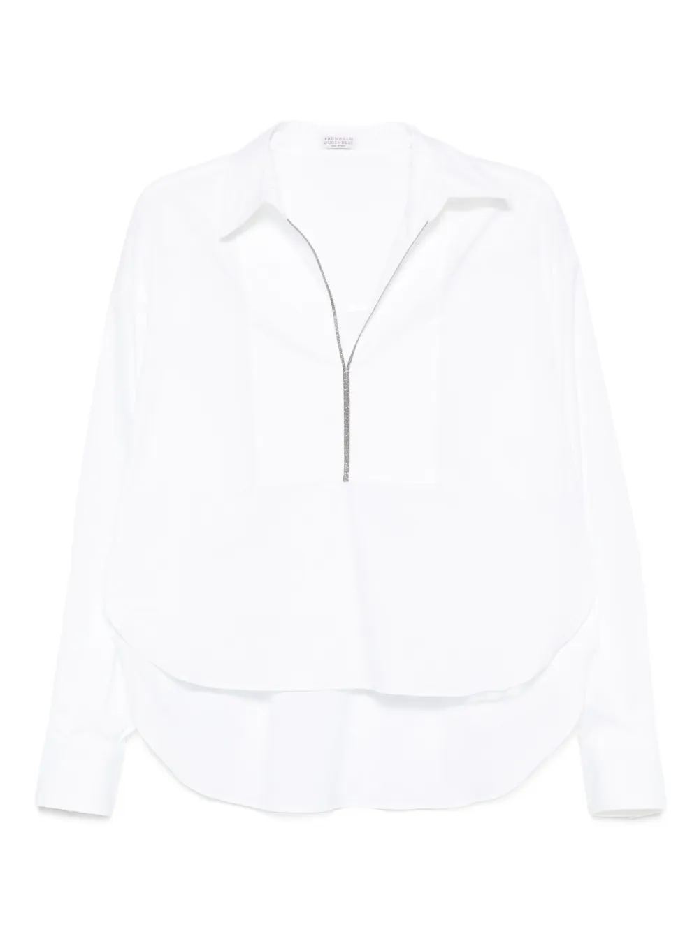 Блузка с V-образным вырезом Brunello Cucinelli, белый
Блузка с V-образным вырезом Brunello Cucinelli, белый