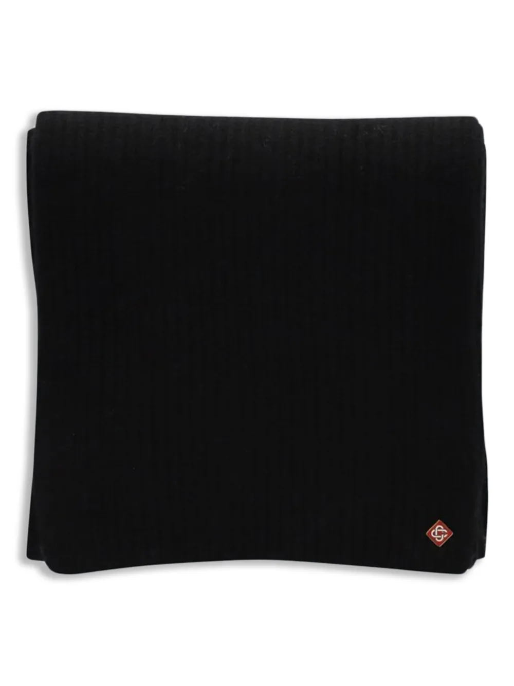 Ребристый шарф с логотипом CASABLANCA, черный 
Ребристый шарф с логотипом CASABLANCA, черный