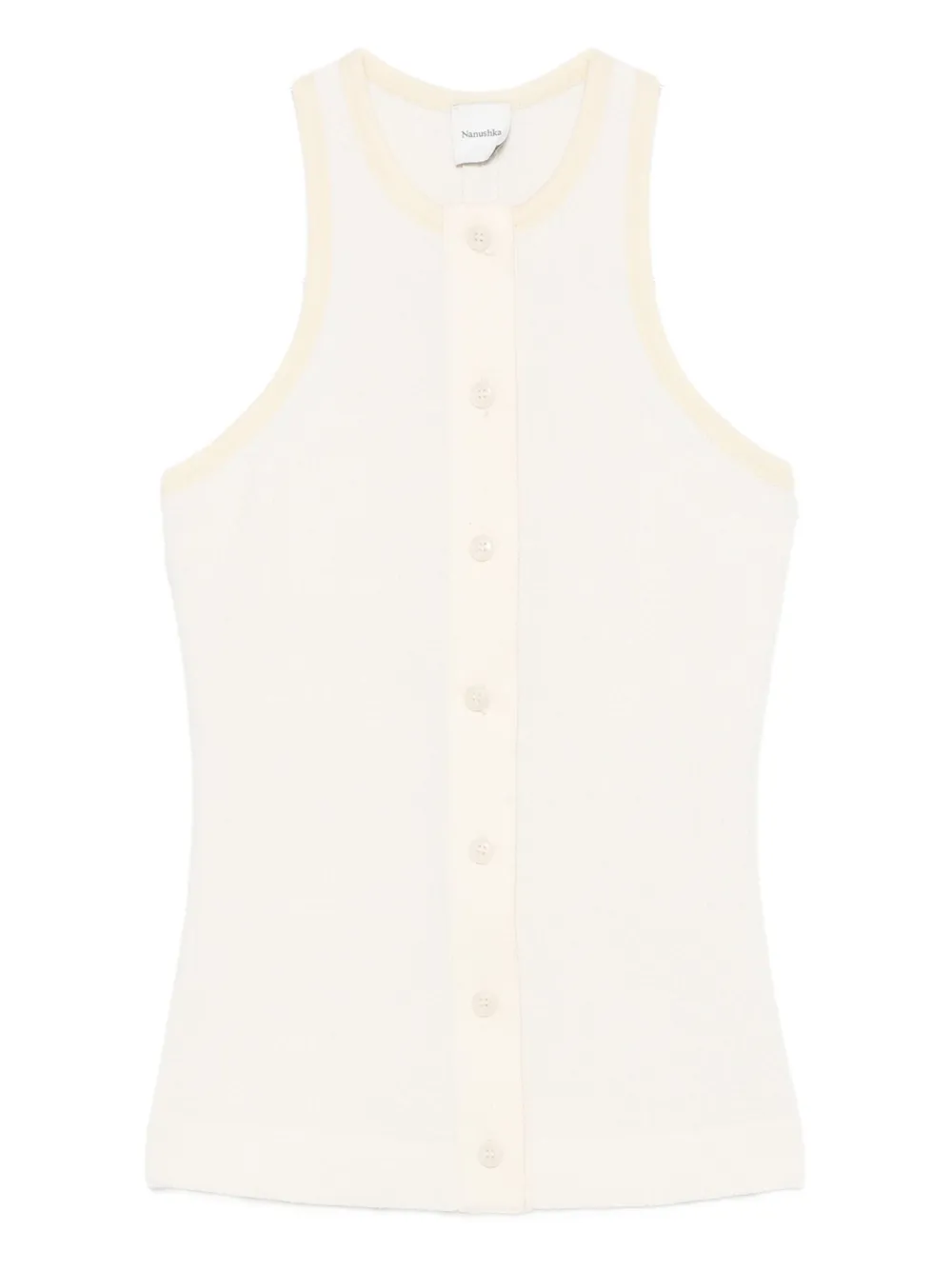 Топ в рубчик на пуговицах Nanushka, нейтральный
Топ в рубчик на пуговицах Nanushka, нейтральный