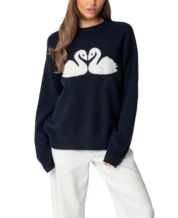 Свитер свободного кроя с принтом «Лебедь» Edikted, синий
Свитер свободного кроя с принтом «Лебедь» Edikted, синий