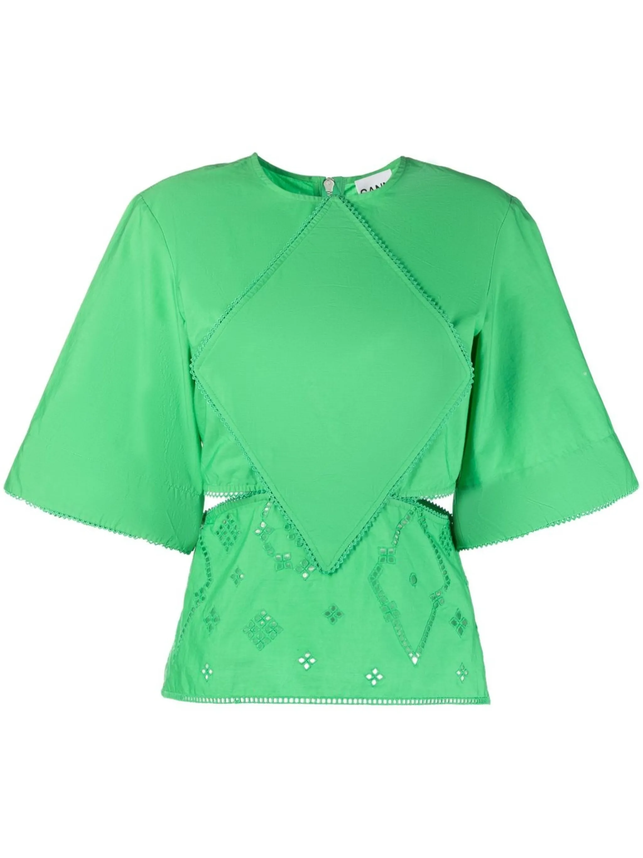 Футболка с английской вышивкой Ganni, зеленый
Футболка с английской вышивкой Ganni, зеленый