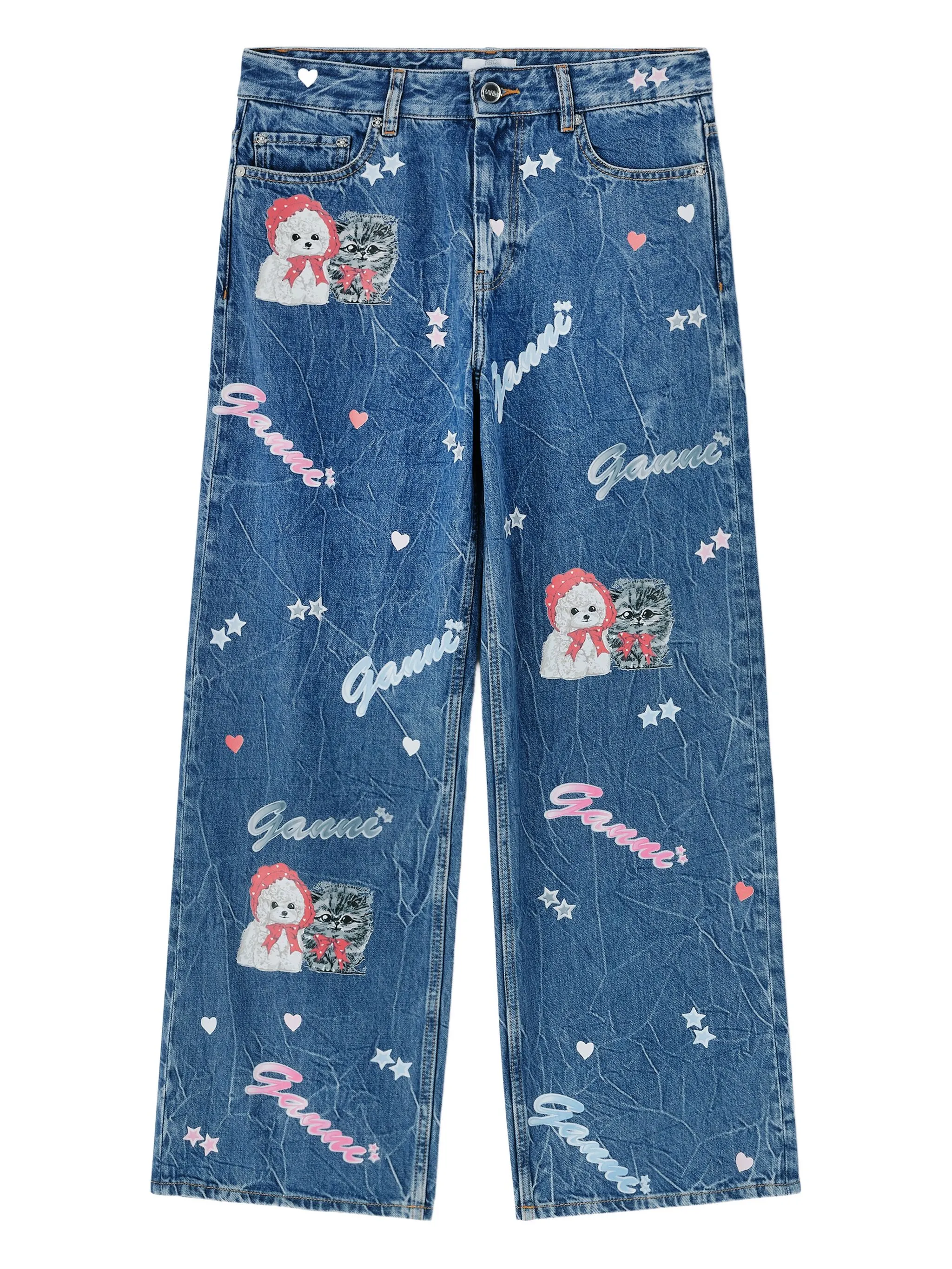 Декорированные джинсы с принтом Ganni, синий
Декорированные джинсы с принтом Ganni, синий