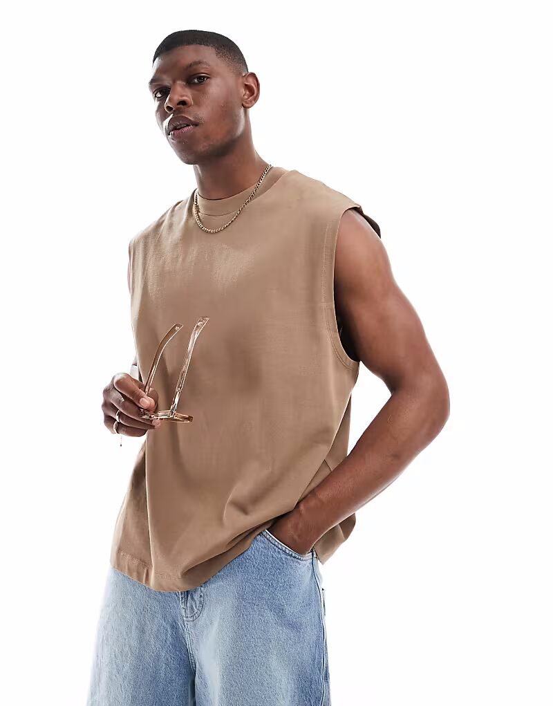 Тяжелая майка оверсайз ASOS DESIGN коричневого цвета
Тяжелая майка оверсайз ASOS DESIGN коричневого цвета