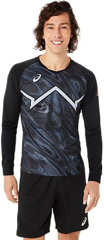 Мужская волейбольная футболка Asics 2051A343 с крутым графическим принтом и длинными рукавами, черный
Мужская волейбольная футболка Asics 2051A343 с крутым графическим принтом и длинными рукавами, черный