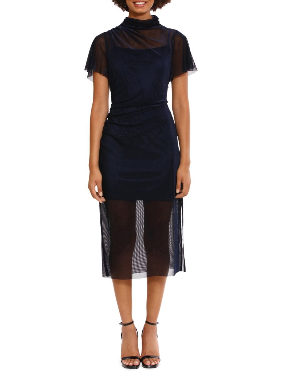 Платье миди из сетчатого бархата Donna Morgan, темно-синий
Платье миди из сетчатого бархата Donna Morgan, темно-синий