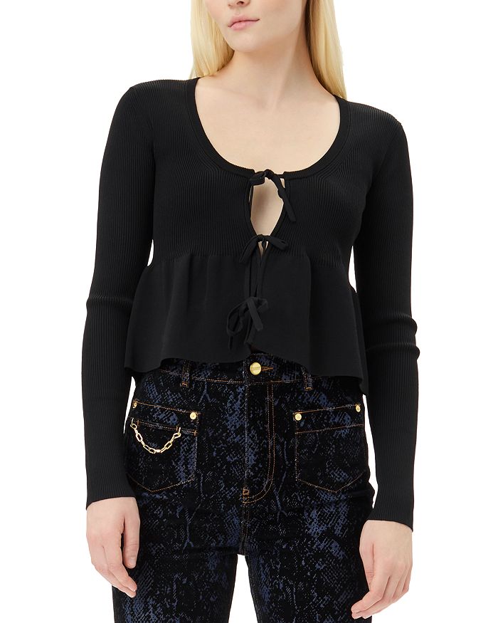 Кардиган с завязками спереди GANNI, черный
Кардиган с завязками спереди GANNI, черный