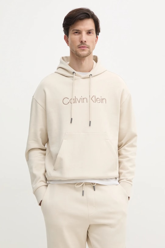 Хлопковая толстовка Calvin Klein, бежевый 
Хлопковая толстовка Calvin Klein, бежевый