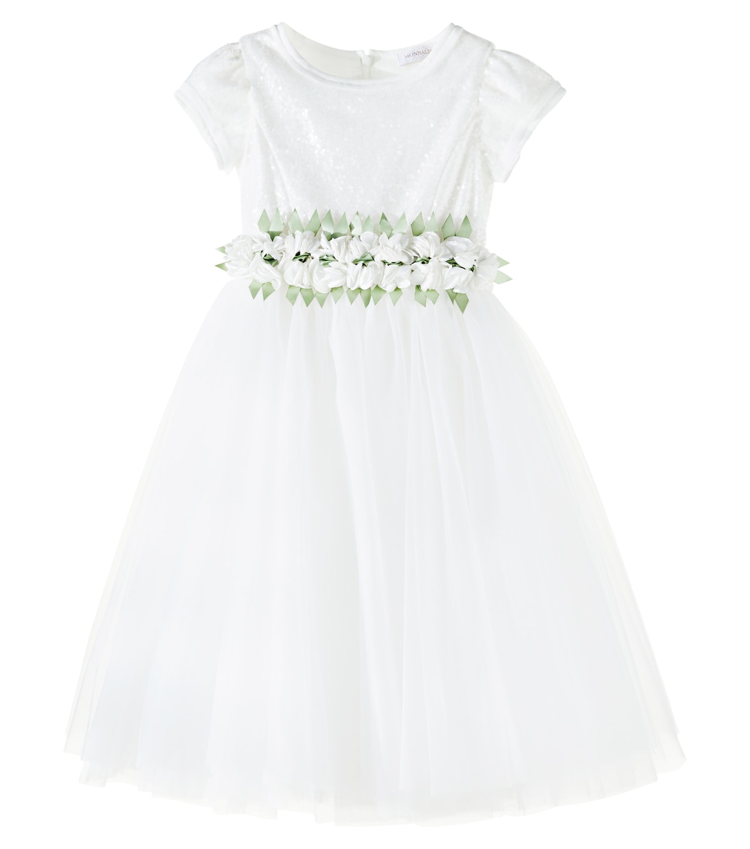 Платье из тюля с цветочной аппликацией, расшитое пайетками Monnalisa, Panna
Платье из тюля с цветочной аппликацией, расшитое пайетками Monnalisa, Panna