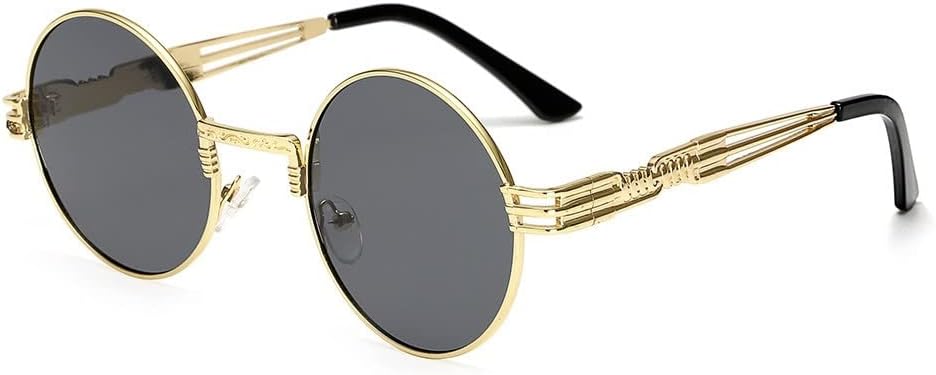 Готические солнцезащитные очки в стиле стимпанк для мужчин и женщин, с металлическим ободком, круглые солнцезащитные очки с зеркальным покрытием, защита от УФ-излучения UV400 MTZJH, C1
Готические солнцезащитные очки в стиле стимпанк для мужчин и женщин, с металлическим ободком, круглые солнцезащитные очки с зеркальным покрытием, защита от УФ-излучения UV400 MTZJH, C1