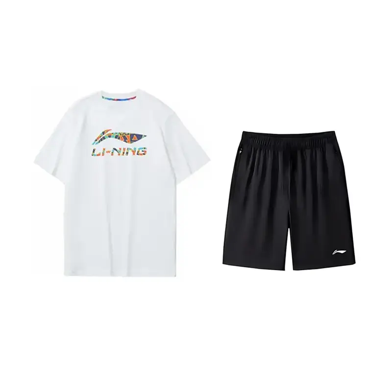 LiNing Повседневная спортивная одежда унисекс, белый short-sleeved shirt+черный sports shorts
LiNing Повседневная спортивная одежда унисекс, белый short-sleeved shirt+черный sports shorts