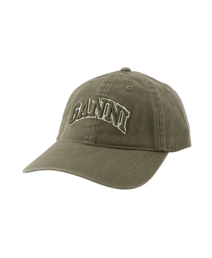 Зеленая хлопковая вышитая кепка Ganni, зеленый
Зеленая хлопковая вышитая кепка Ganni, зеленый