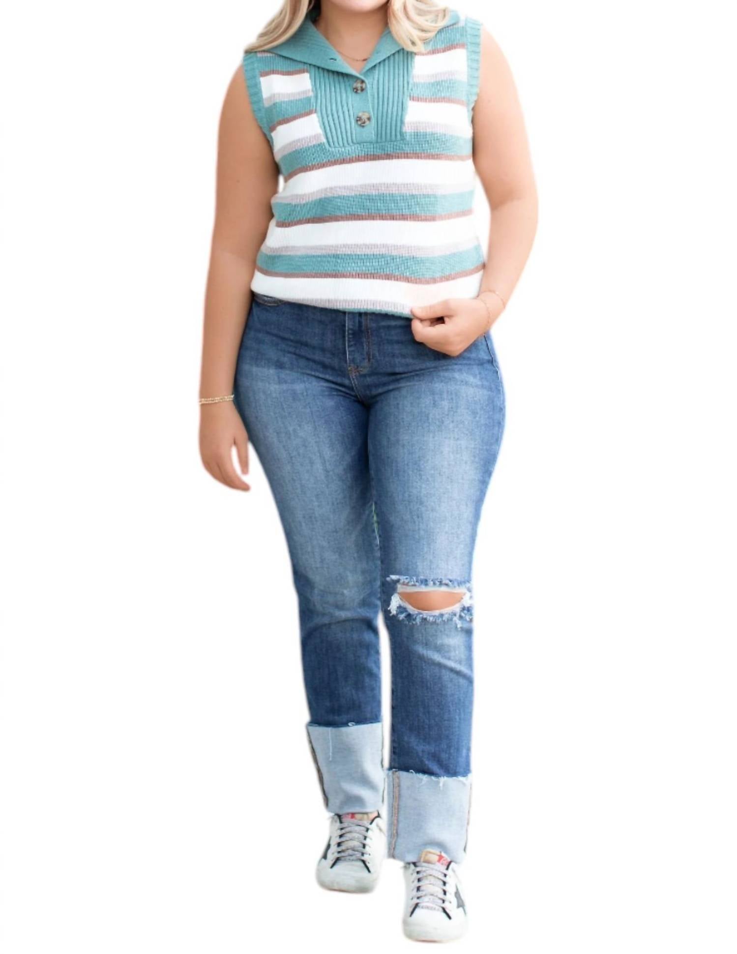 Свитер-жилет с воротником в разноцветную полоску HYFVE, мультиколор/красный
Свитер-жилет с воротником в разноцветную полоску HYFVE, мультиколор/красный