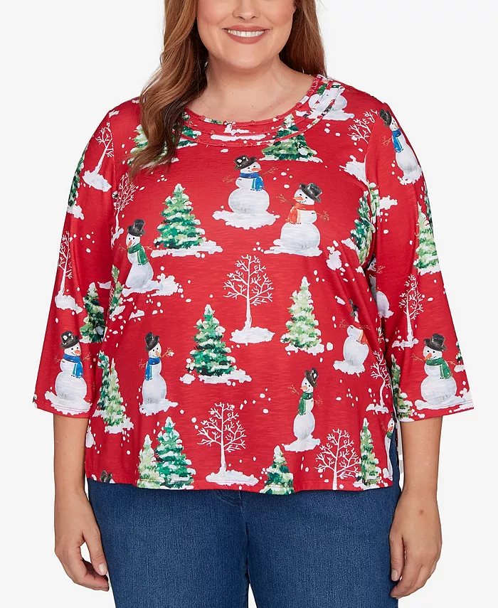 Классический топ с круглым вырезом и принтом снеговиков больших размеров Alfred Dunner, красный
Классический топ с круглым вырезом и принтом снеговиков больших размеров Alfred Dunner, красный