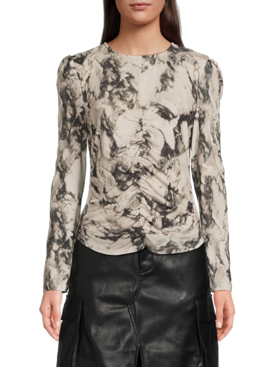 Топ с рюшами и мраморным принтом Justine Walter Baker, серый
Топ с рюшами и мраморным принтом Justine Walter Baker, серый