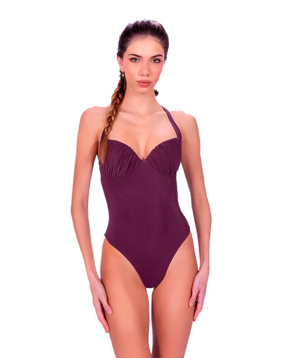 Женский однотонный купальник с завязками на шее и подкладкой Despi, красный
Женский однотонный купальник с завязками на шее и подкладкой Despi, красный