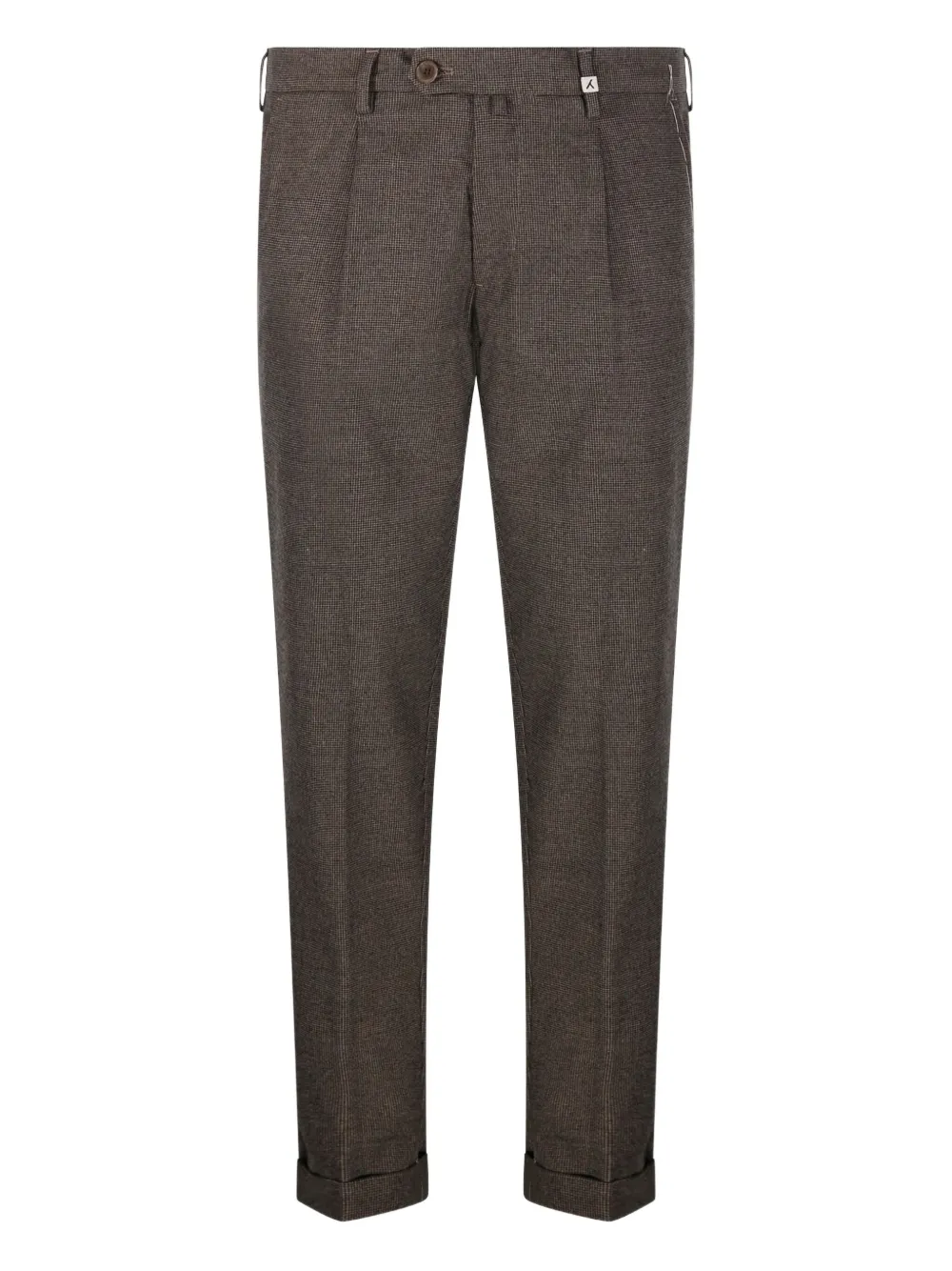 Брюки строгого кроя с узором и складками Myths, коричневый
Брюки строгого кроя с узором и складками Myths, коричневый