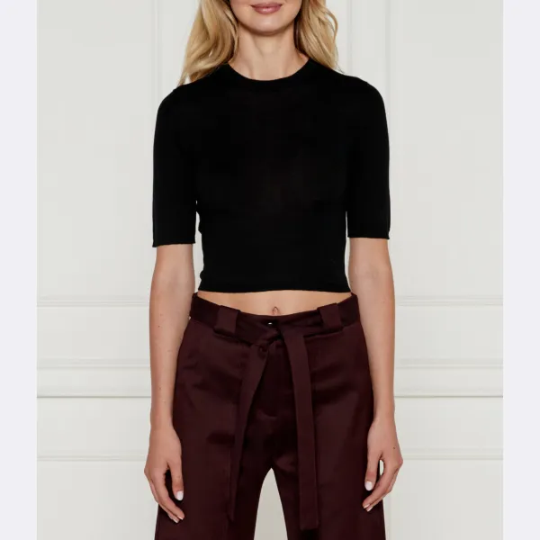 Шерстяная блузка приталенного кроя Pinko, черный
Шерстяная блузка приталенного кроя Pinko, черный