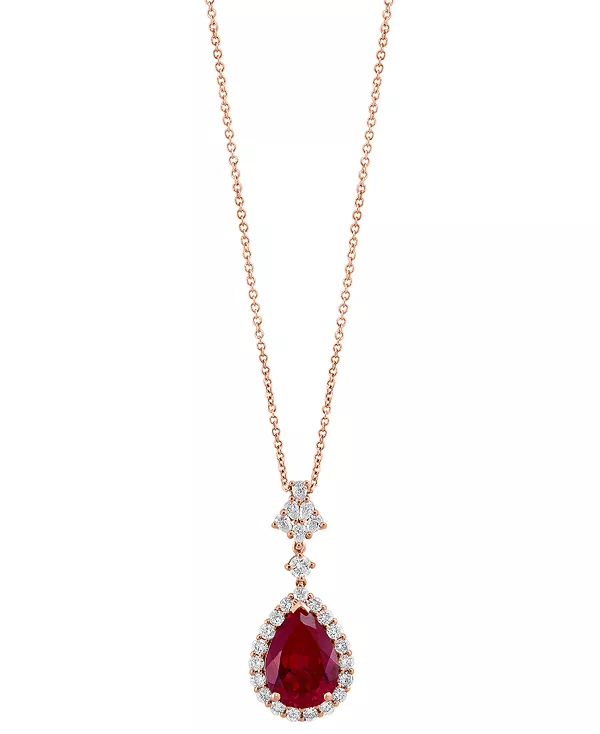 Ожерелье Effy с подвеской в форме груши, длиной 18 дюймов, из 14-каратного розового золота, с выращенными в лаборатории рубинами (7-1/8 карата) и бриллиантами (1 карат) Effy Collection, ruby
Ожерелье Effy с подвеской в форме груши, длиной 18 дюймов, из 14-каратного розового золота, с выращенными в лаборатории рубинами (7-1/8 карата) и бриллиантами (1 карат) Effy Collection, ruby