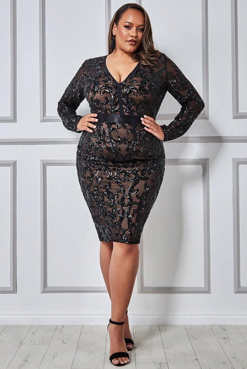 Платье миди с пайетками и сеткой Goddiva, черный
Платье миди с пайетками и сеткой Goddiva, черный