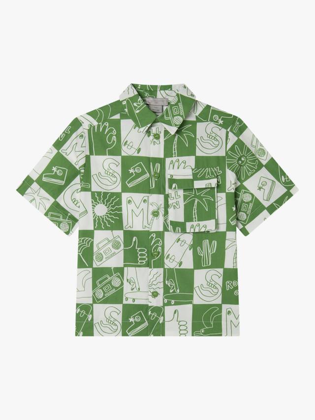 Детская клетчатая скейтерская футболка с коротким рукавом из хлопка Stella McCartney Kids, Green/White
Детская клетчатая скейтерская футболка с коротким рукавом из хлопка Stella McCartney Kids, Green/White