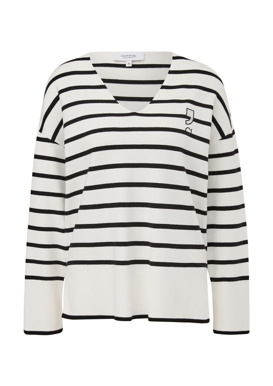 Тонкий вязаный свитер comma casual identity Sweater, черный/белый
Тонкий вязаный свитер comma casual identity Sweater, черный/белый