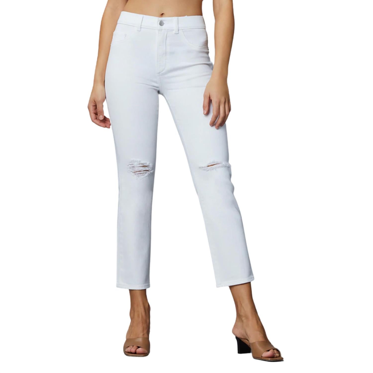 Джинсы Patti Straight High Rise Jeans белого цвета с потертостями DL1961 - Women's
Джинсы Patti Straight High Rise Jeans белого цвета с потертостями DL1961 - Women's