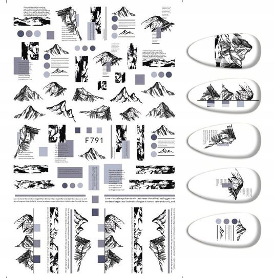 Наклейки для дизайна ногтей с горными узорами, Frezarkowo
Наклейки для дизайна ногтей с горными узорами, Frezarkowo