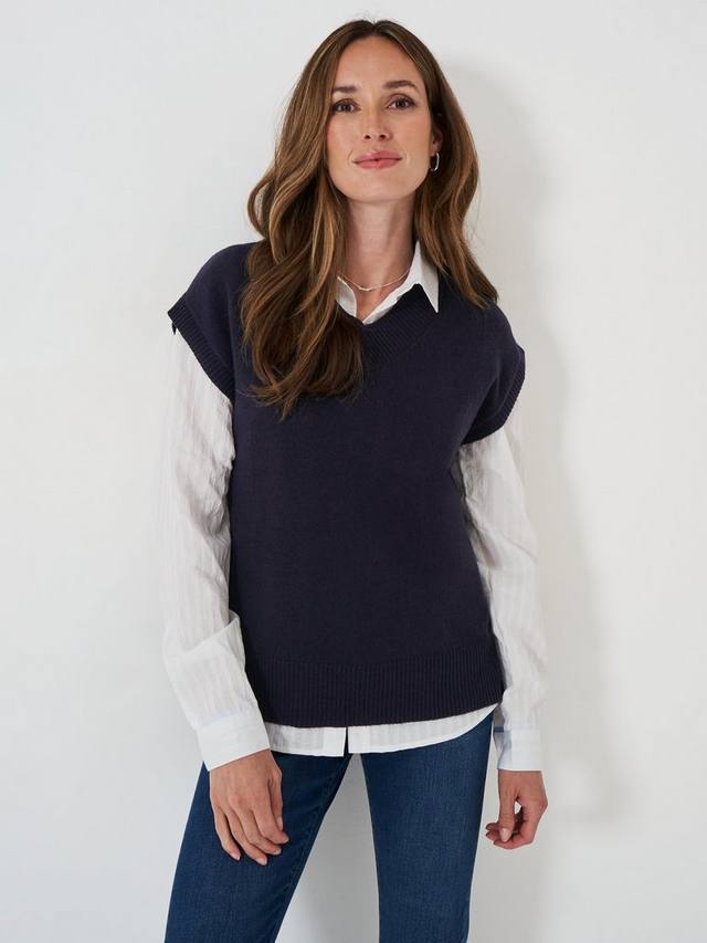 Богатая майка из мериносовой шерсти с v-образным вырезом Crew Clothing, темно-синий
Богатая майка из мериносовой шерсти с v-образным вырезом Crew Clothing, темно-синий
