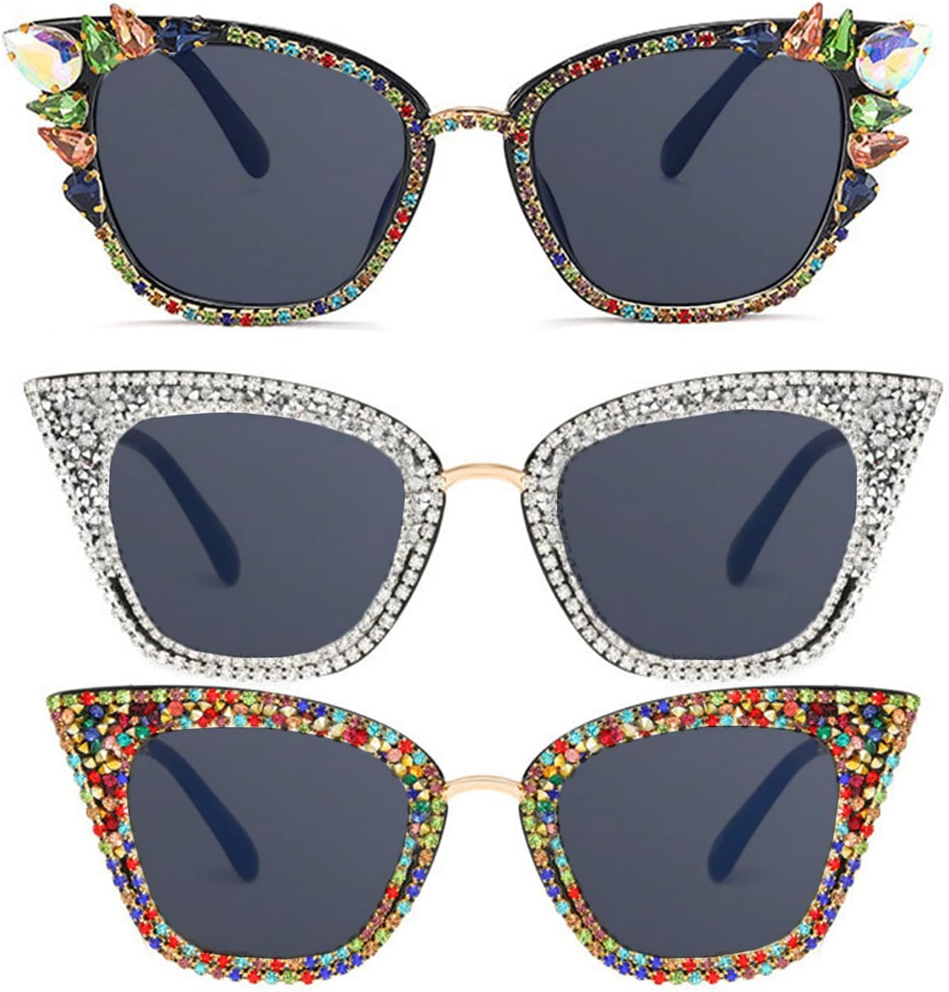 Солнцезащитные очки Willochra Diamond для женщин, с бриллиантами и стразами, в стиле «кошачий глаз», винтажные, для вечеринок, с защитой от УФ-излучения, 3pcs-colorful&white&color
Солнцезащитные очки Willochra Diamond для женщин, с бриллиантами и стразами, в стиле «кошачий глаз», винтажные, для вечеринок, с защитой от УФ-излучения, 3pcs-colorful&white&color