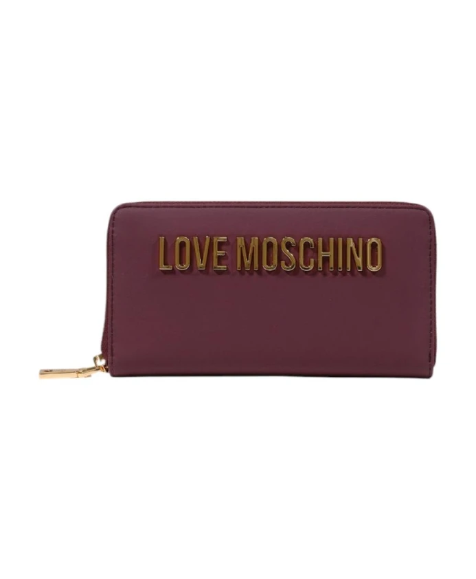Бордовый кошелек на молнии с карманами Love Moschino, красный
Бордовый кошелек на молнии с карманами Love Moschino, красный