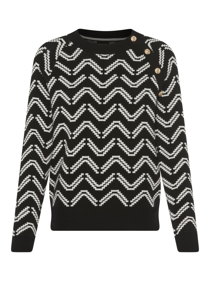 Черно-белый свитер с круглым вырезом и узором Laura Scott
Черно-белый свитер с круглым вырезом и узором Laura Scott