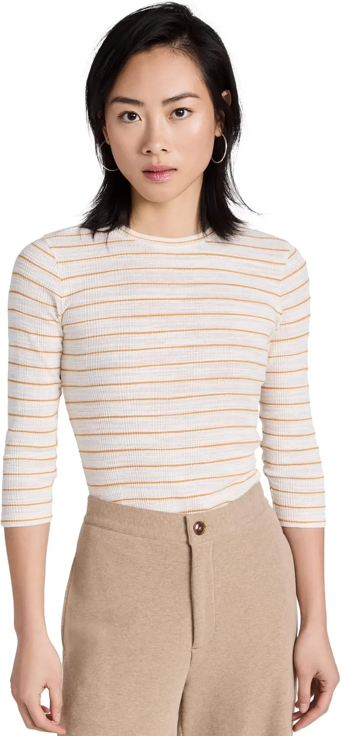 Vince Women's Полосатый 3/4 Рукава Crew
Vince Women's Полосатый 3/4 Рукава Crew