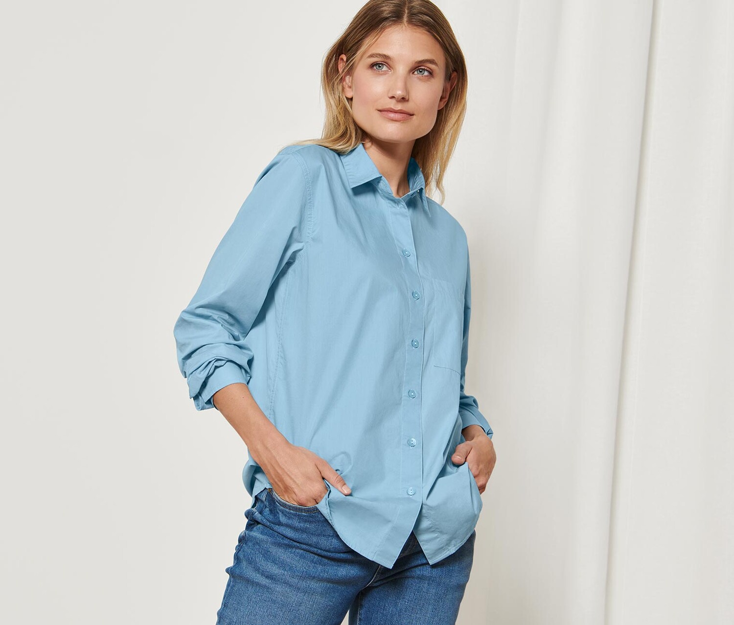 Рубашка-блузка Tchibo, светло-синий
Рубашка-блузка Tchibo, светло-синий