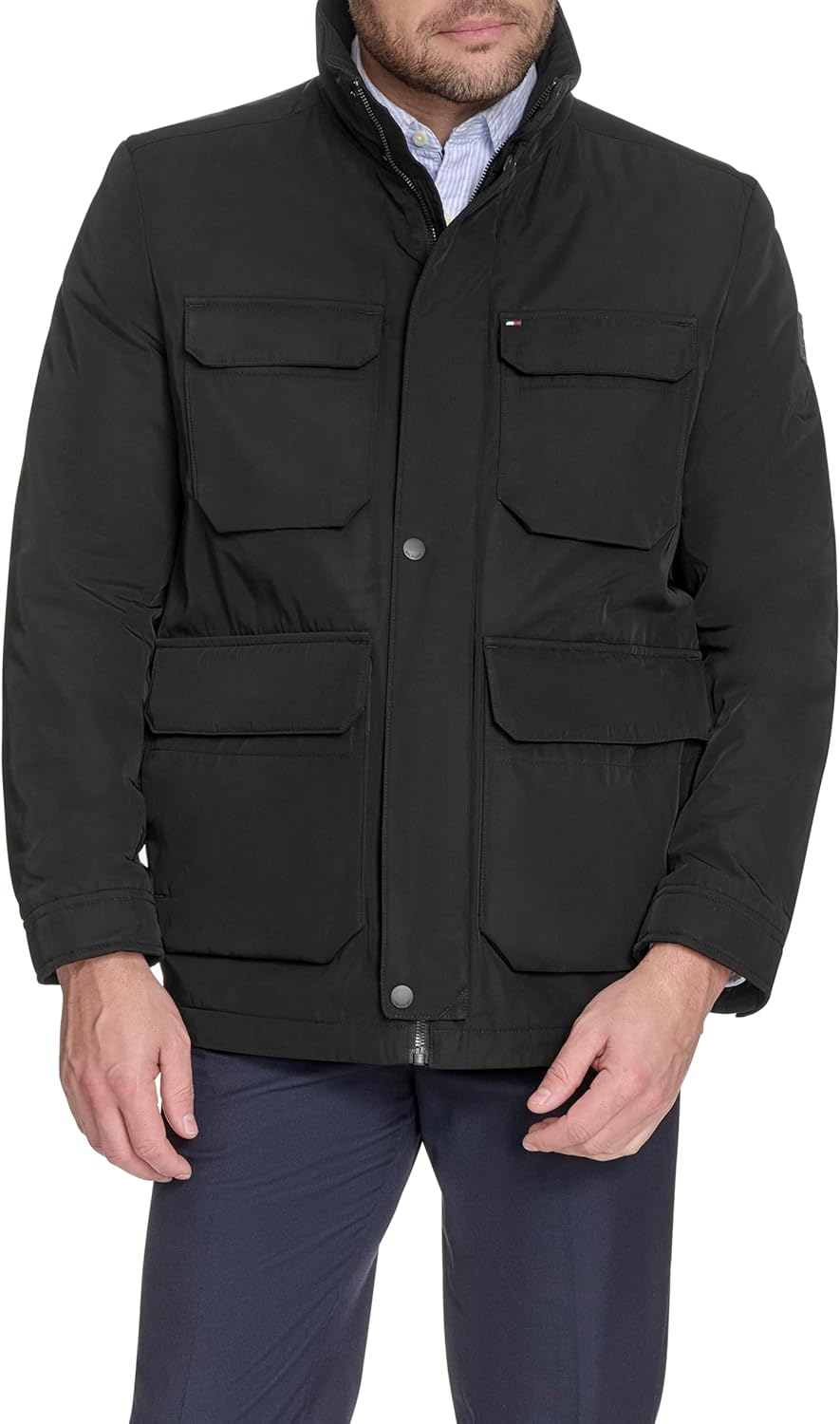 Мужская полевая куртка Tommy Hilfiger с воротником-стойкой и четырьмя карманами, Black
Мужская полевая куртка Tommy Hilfiger с воротником-стойкой и четырьмя карманами, Black