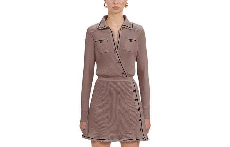 Женское платье с длинными рукавами цвета хаки Self-portrait
Женское платье с длинными рукавами цвета хаки Self-portrait