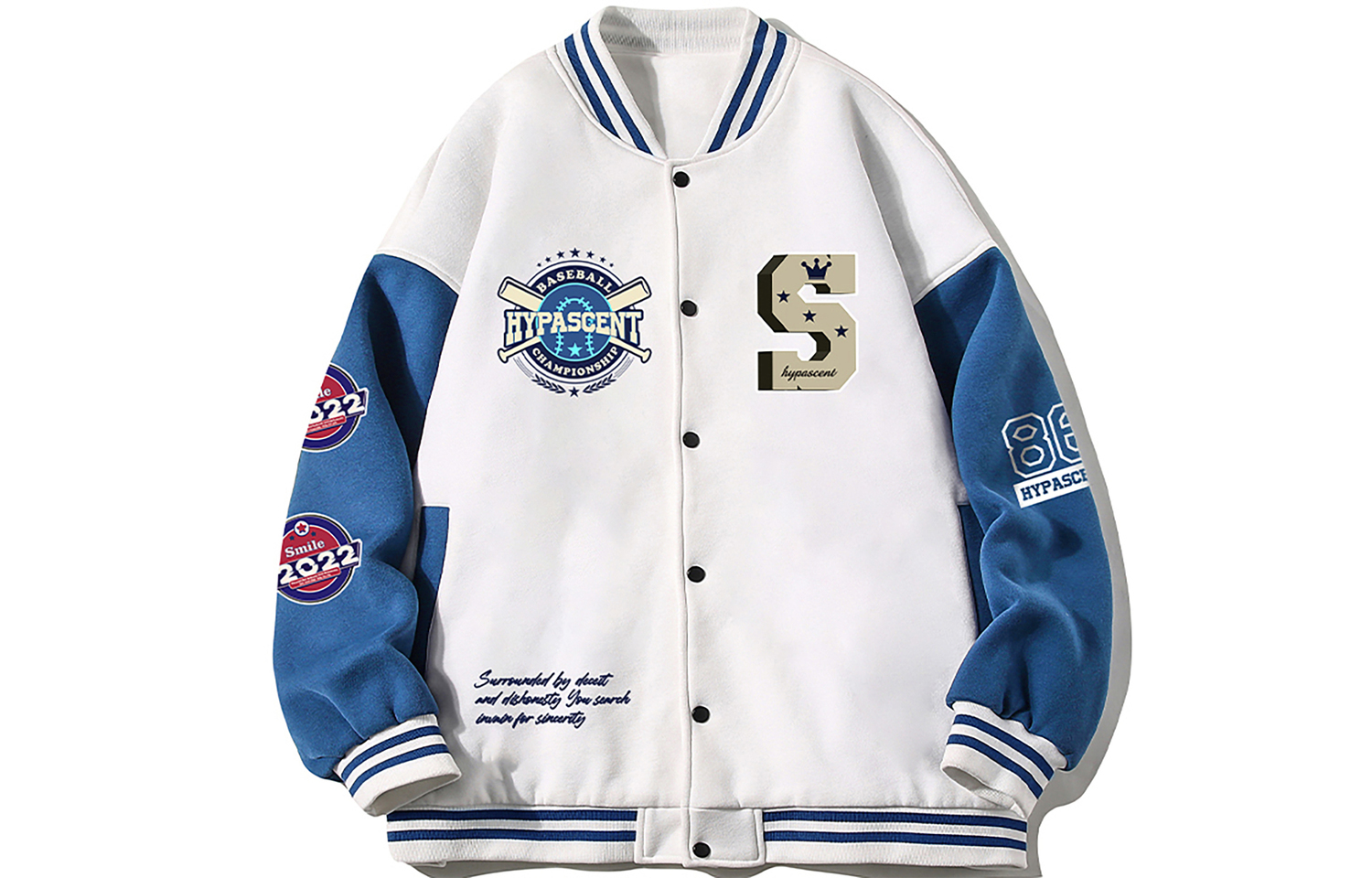 HYPASCENT Бейсбольная куртка унисекс, White
HYPASCENT Бейсбольная куртка унисекс, White