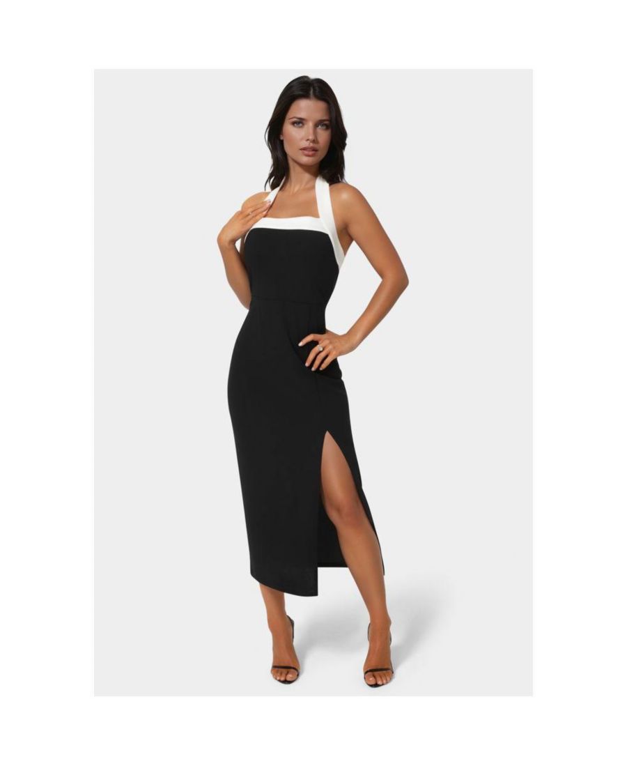 Женское миди-платье с цветными блоками и воротником-халтером Bebe, Black white
Женское миди-платье с цветными блоками и воротником-халтером Bebe, Black white