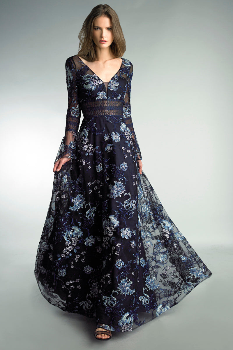 Вечернее платье с длинными рукавами и цветочным принтом Basix Black Label, темно-синий
Вечернее платье с длинными рукавами и цветочным принтом Basix Black Label, темно-синий
