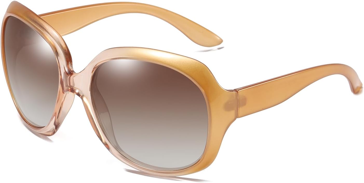 Женские поляризованные солнцезащитные очки, модные большие круглые солнцезащитные очки с антибликовым покрытием для вождения, милые женские очки в крупной оправе Azoxus, Champagne
Женские поляризованные солнцезащитные очки, модные большие круглые солнцезащитные очки с антибликовым покрытием для вождения, милые женские очки в крупной оправе Azoxus, Champagne