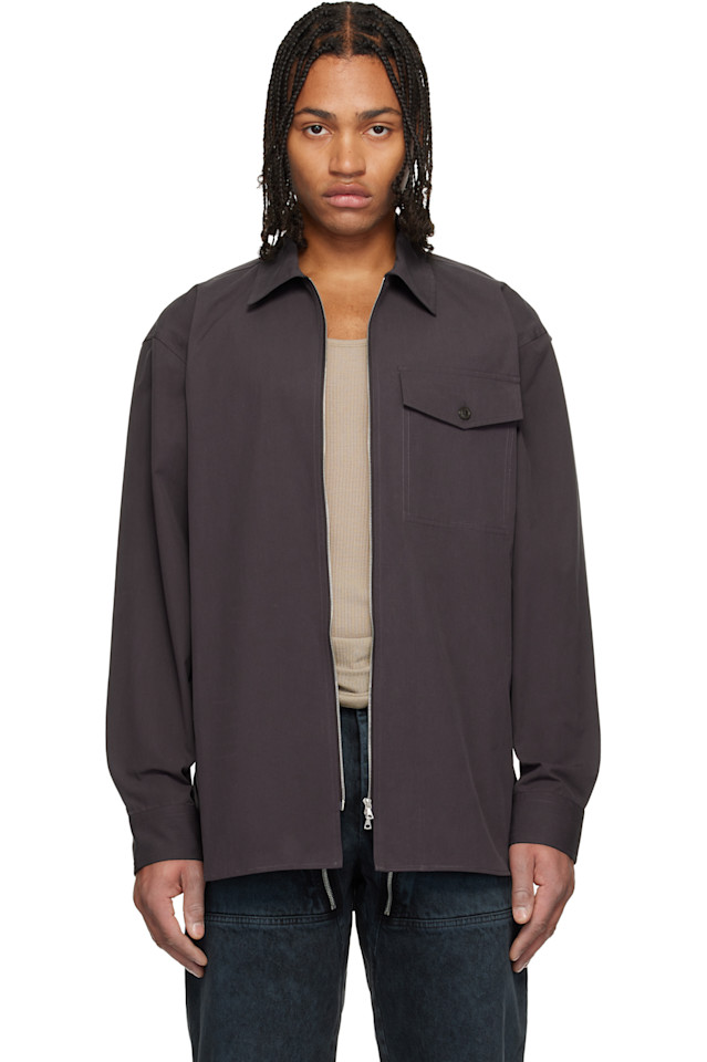 Dries Van Noten Коричневая хлопковая рубашка на молнии
Dries Van Noten Коричневая хлопковая рубашка на молнии