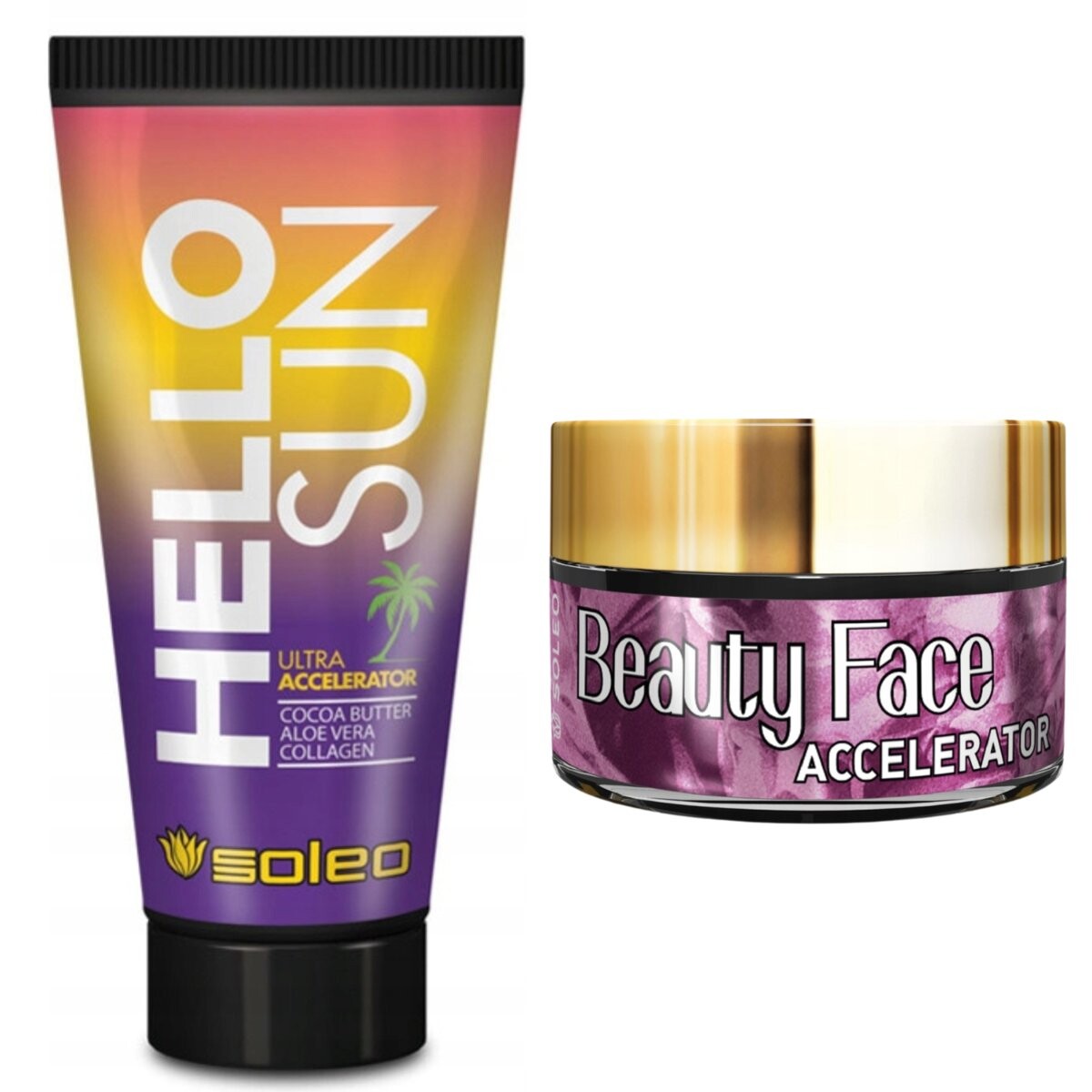 Soleo, ускоритель Hello Sun + баночка для лица Beauty Face Australian Gold
Soleo, ускоритель Hello Sun + баночка для лица Beauty Face Australian Gold
