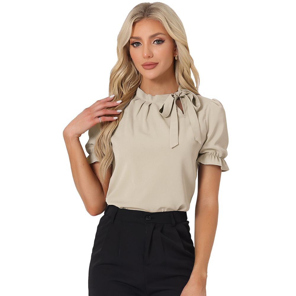 Женские топы с галстуком-бабочкой, элегантная офисная блузка с короткими рукавами ALLEGRA K, цвет Light Khaki
Женские топы с галстуком-бабочкой, элегантная офисная блузка с короткими рукавами ALLEGRA K, цвет Light Khaki